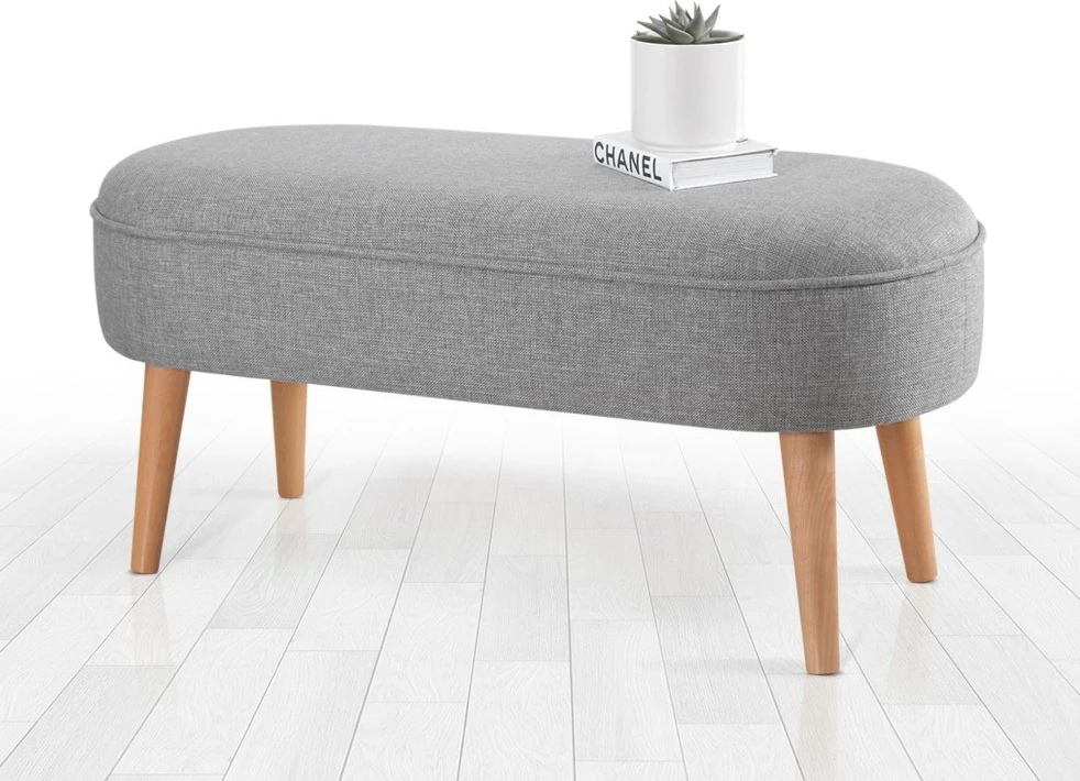 Puf Atelier del Sofa, liri 100%, ngjyrë gri, Lednok