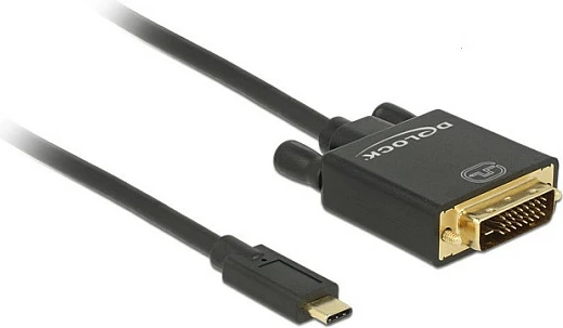 Kabllo USB-C në DVI DeLOCK 2m, 4K 3840x2160, e zezë