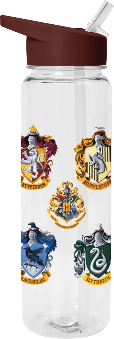 Shishe uji Pyramid Harry Potter Colourful Crest 700 ml, plastike me pipëz, kapak bordo