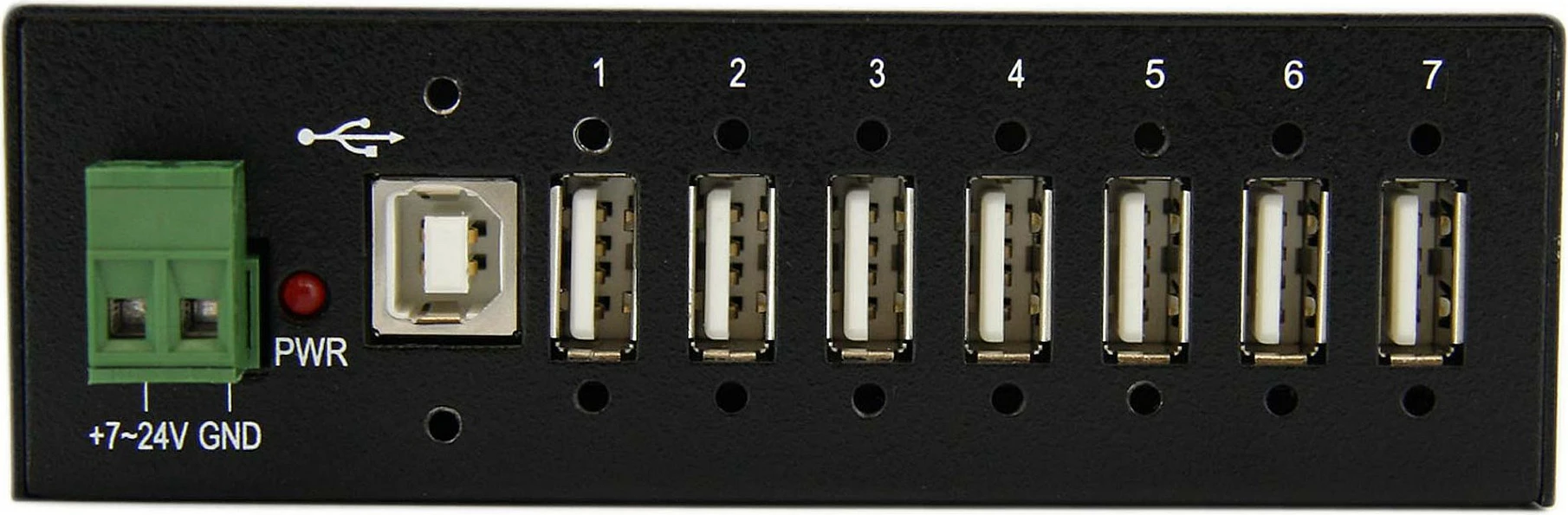 Hub USB StarTech ST7200USBM, 7-Port USB 2.0, metal, DIN rail, mbrojtje ESD/Surge, i zi