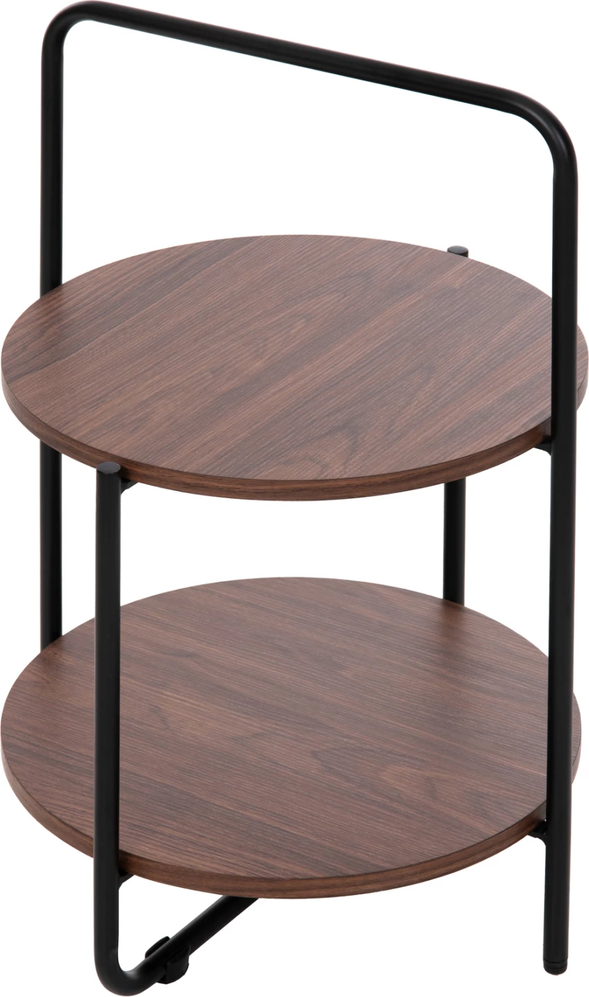 Tavolinë anësore SYLO FH9618.02 MDF ngjyrë arre-kornizë metalike e zezë Φ44x66Hcm