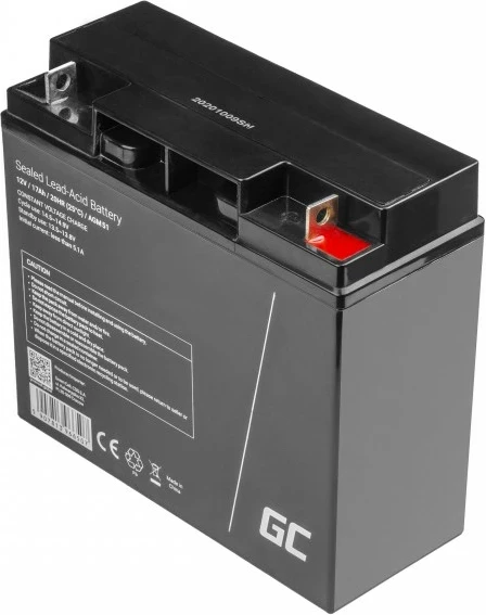 Bateri veture Green Cell AGM51, 17 Ah, 12 V, e zezë