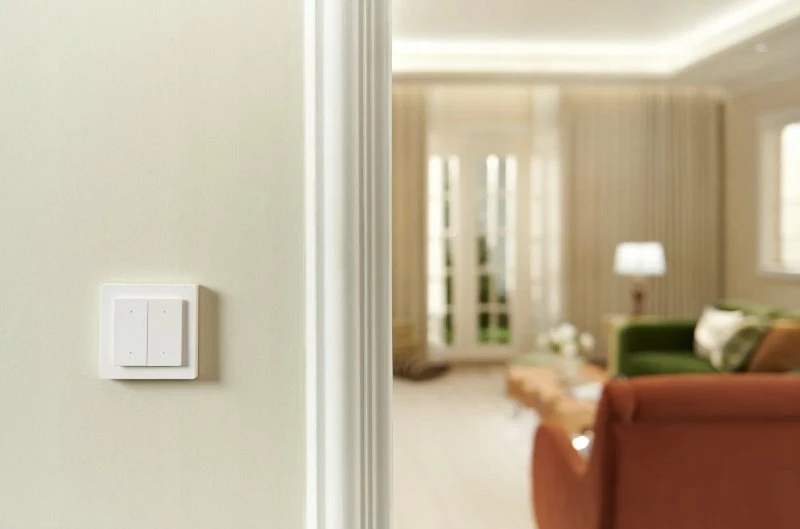 Ndërprerës i mençur drite Aqara Light Switch H2 EU Double, 2 kanale, Matter over Thread/Zigbee, 55x55 mm, bardhë