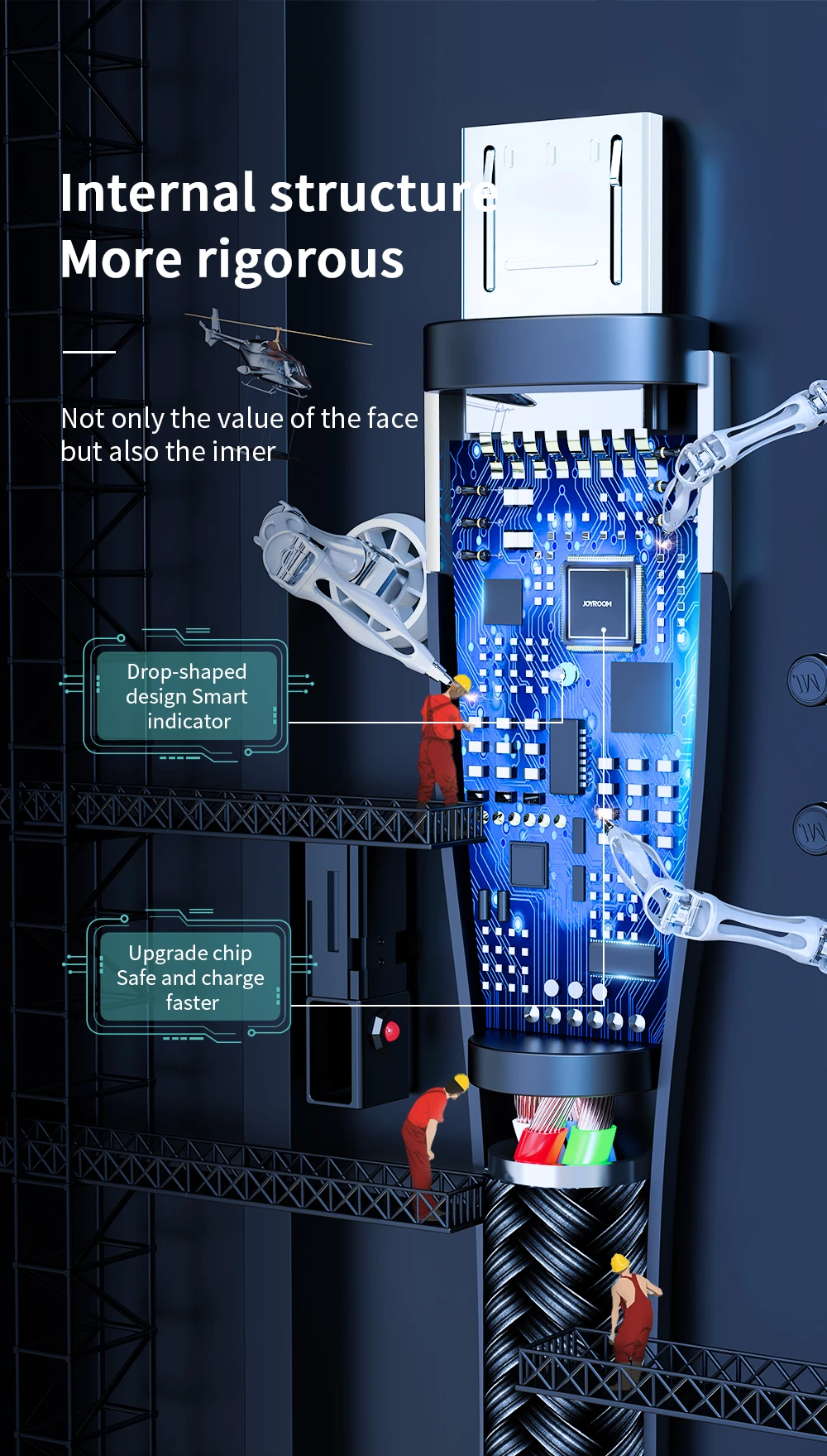 Kabllo Joyroom Sharp Series S-M411, 2m, USB-A në micro USB, 3A, e zezë