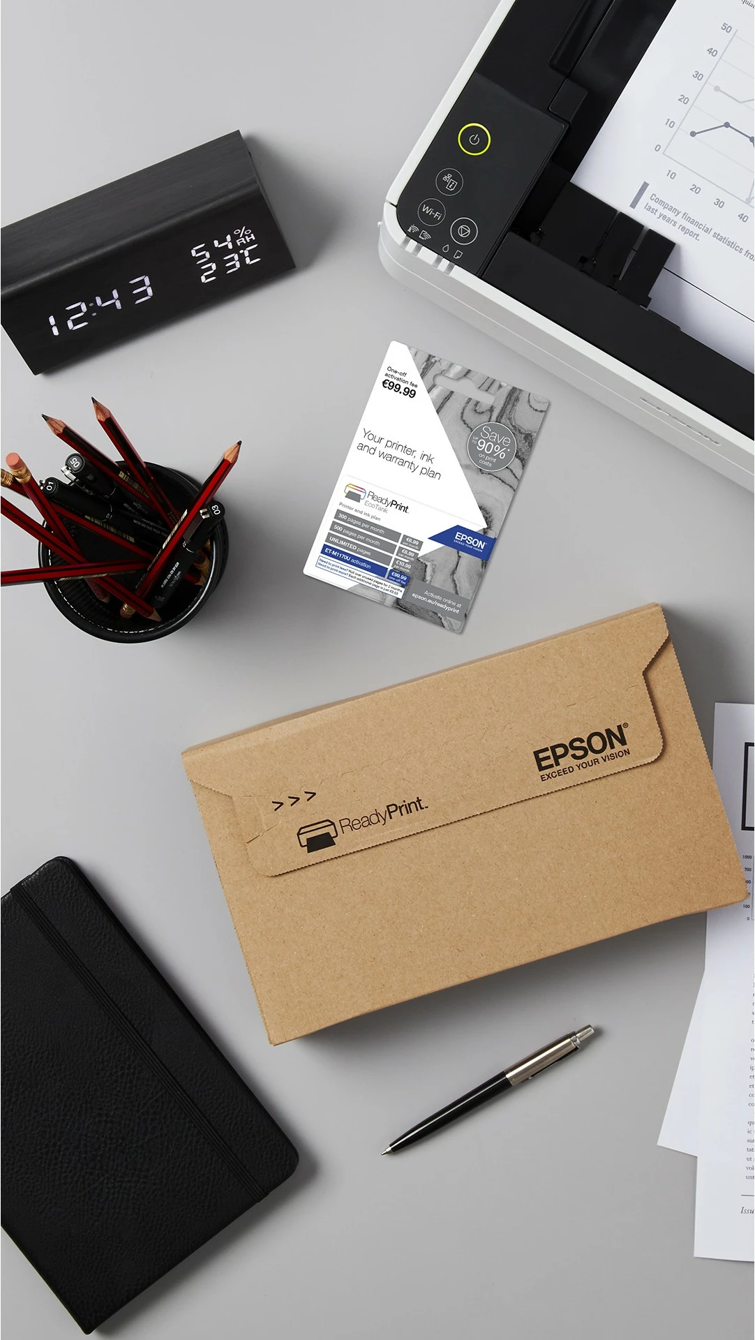 Printer Epson EcoTank ET-M1170, 1200 x 2400 DPI, A4, 20000 faqe në muaj, 39 ppm, Printim duplex, Gri