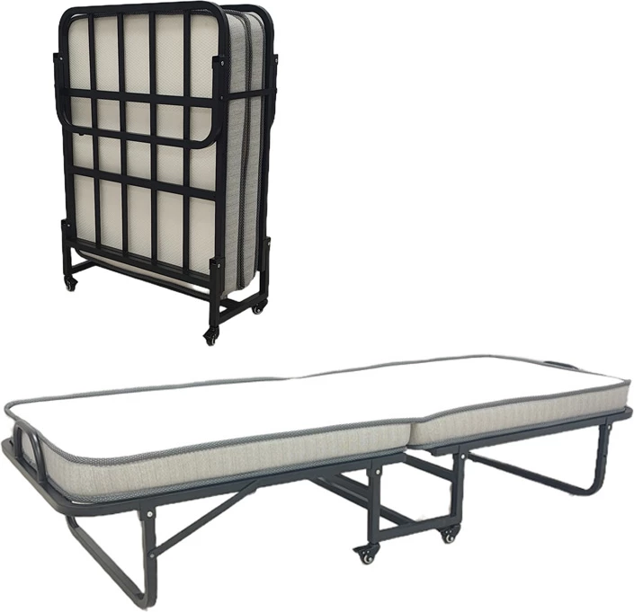 Krevat palosës me dyshek, ngjyrë e zezë, Kamu, 75x190cm