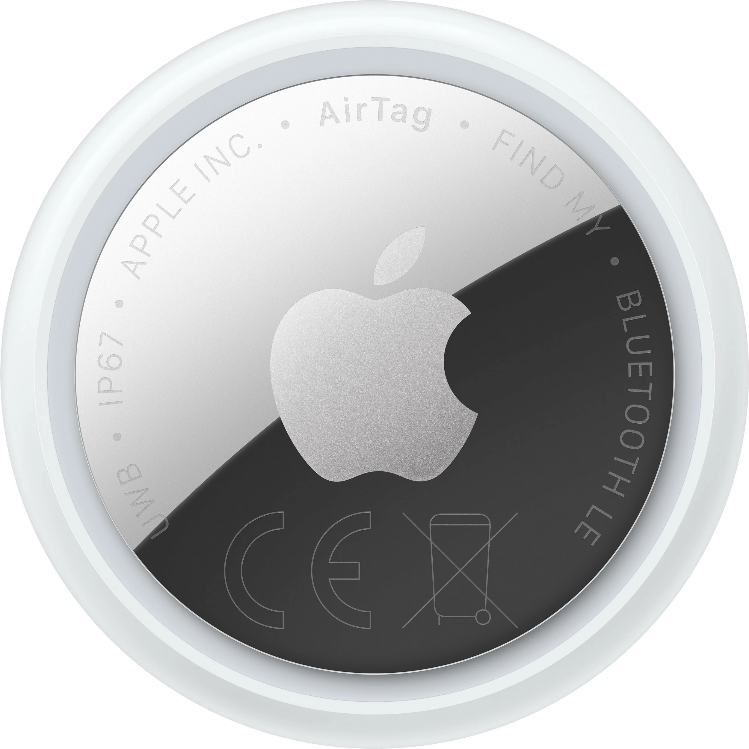 Gjetës Apple AirTag, paketim 4 copë, Bluetooth/NFC, bateri CR2032, argjend/e bardhë