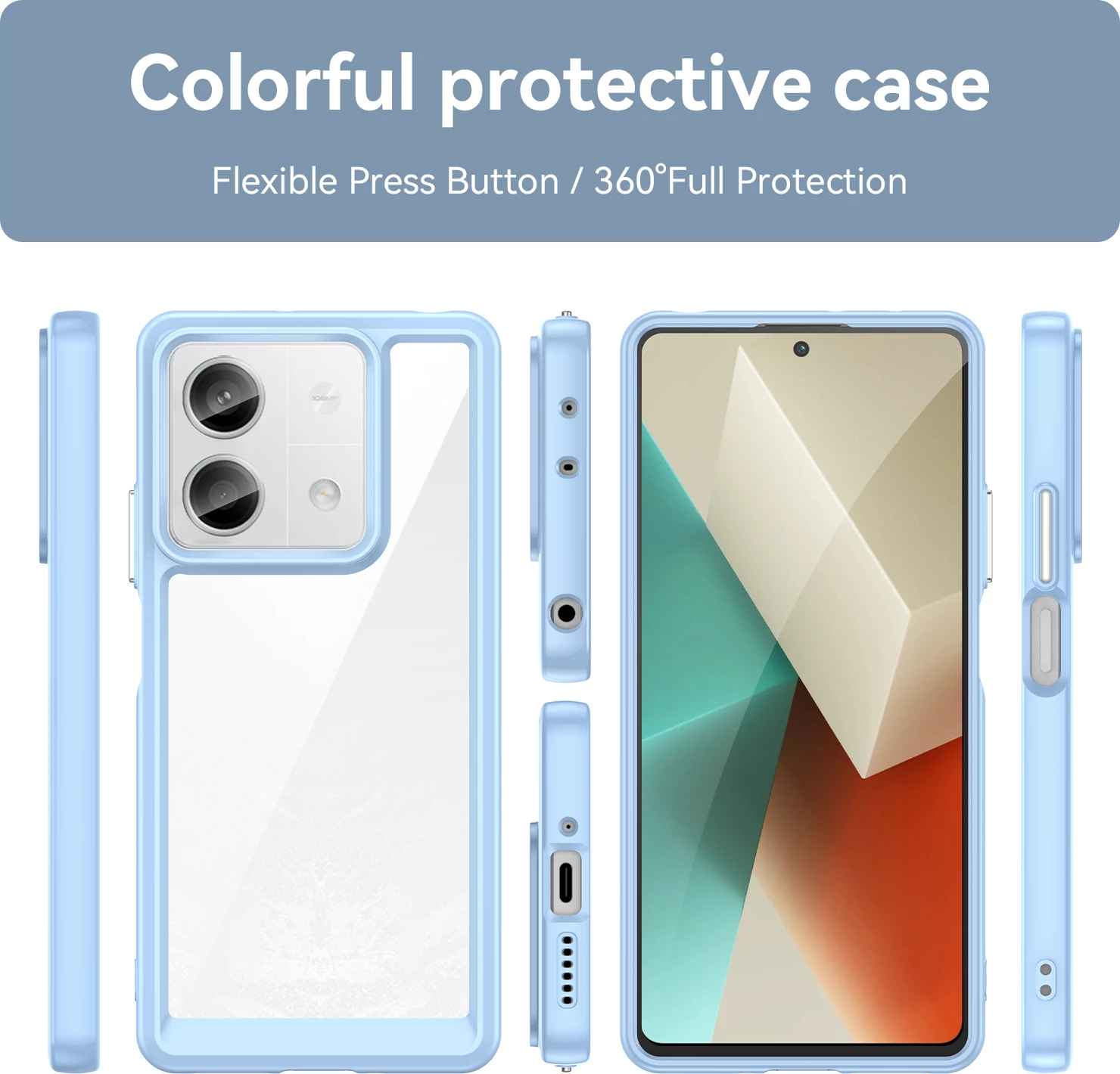 Mbështjellës Hurtel Outer Space Case për Xiaomi Redmi Note 13 5G, kaltër