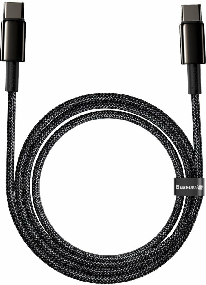 Kabllo Baseus CATWJ-A01 USB-C në USB-C, 2m, 100W, e zezë