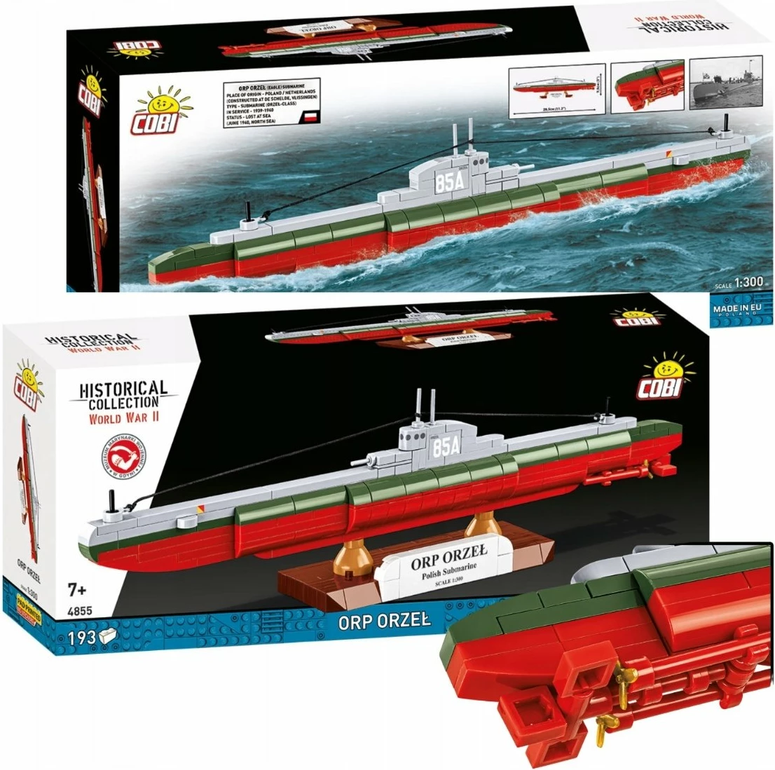 Set blloqesh ndërtimi Cobi ORP Orzeł COBI-4855, 193 copë, 1:300, 7+