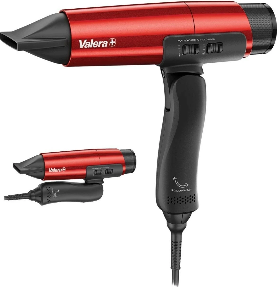 Fen Valera MatrixCare AI Fold-Away, 2000W, jonizues, dorezë e palosshme, i kuq