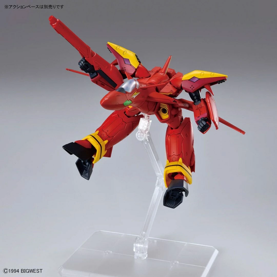 Model ndërtimi Bandai HG 1/100 Macross VF-19 Custom Fire Valkyrie me Sound Booster, i kuq