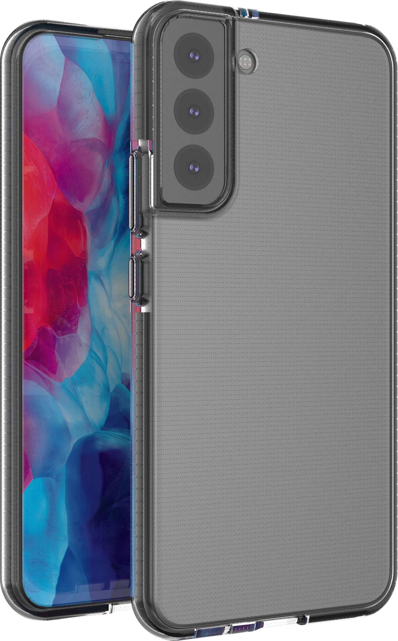 Mbështjellës Hurtel Spring Case për Samsung Galaxy S22+, TPU, i tejdukshëm me kornizë të zezë