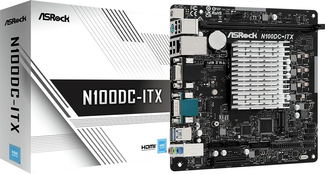 Pllakë amë ASRock N100DC-ITX, Intel N100, DDR4, mini ITX
