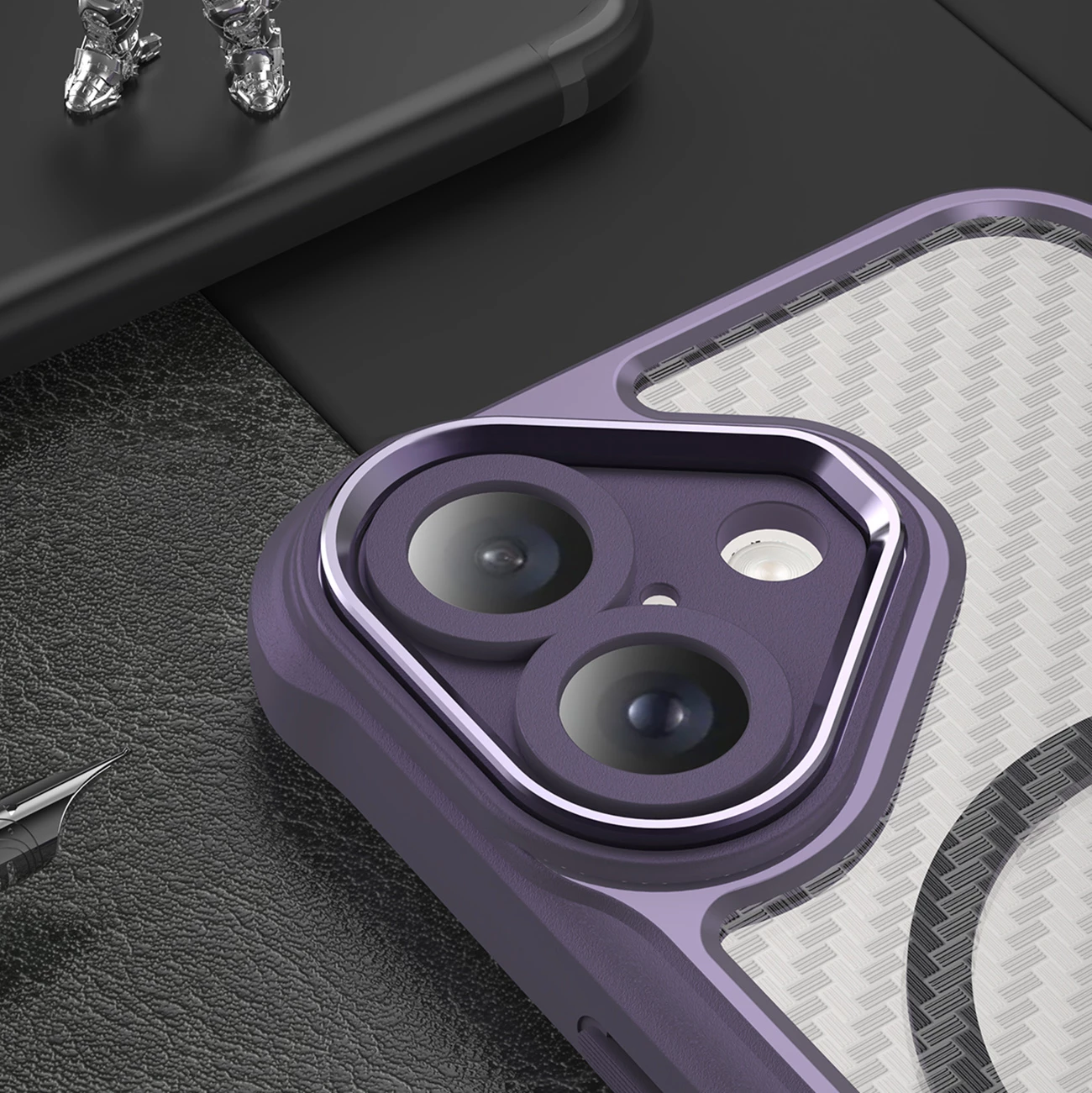 Mbështjellës Hurtel Leading Series MagSafe për iPhone 16, TPU, Vjollcë