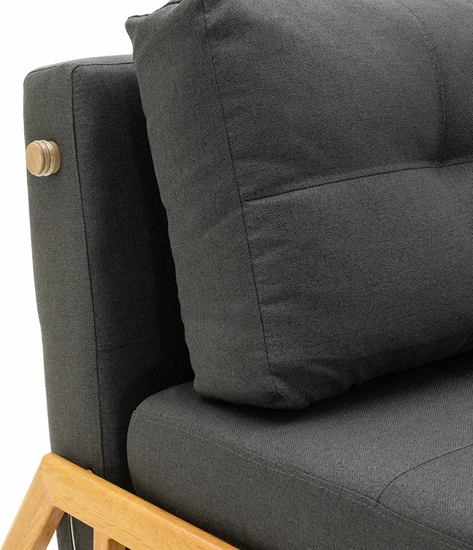 Karrige-shtrat, ngjyrë qymyr, 95x98x70cm