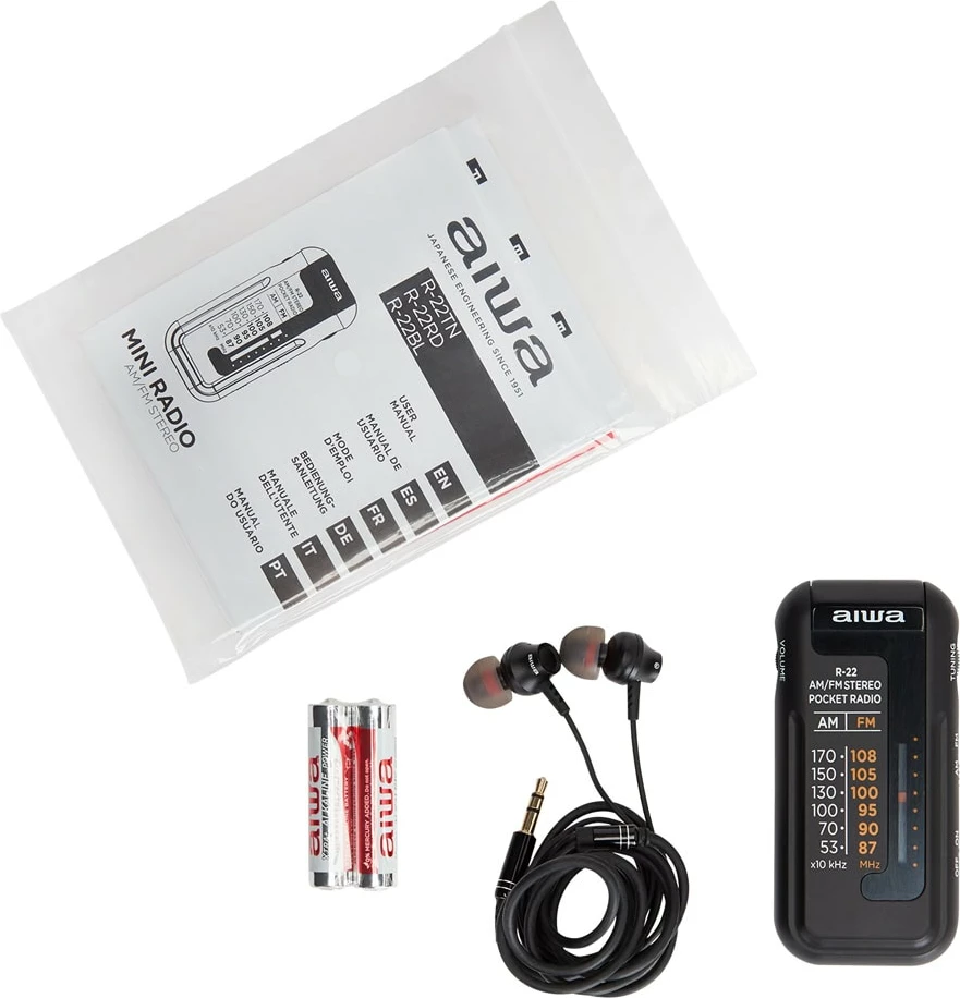 Radio Mini me Zë Hyperbass dhe Kufje AIWA R-22