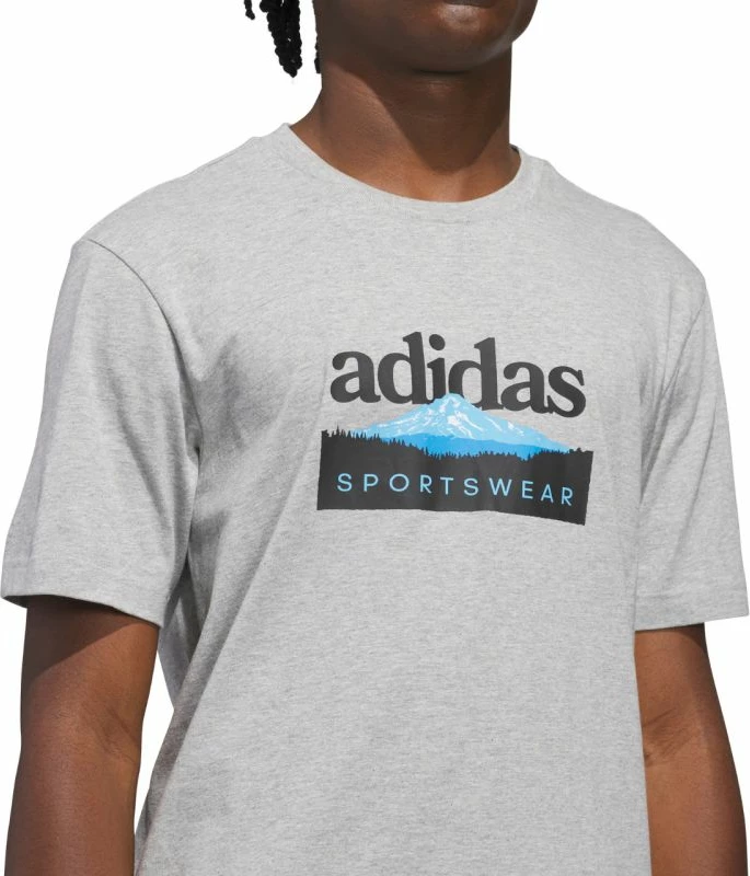 Maicë për meshkuj adidas Sportsman Mountain Graphic KC9253, gri e çelët