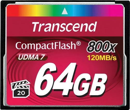 Kartelë memorie Transcend CompactFlash 800x 64GB, MLC, 120MB/s, e zezë