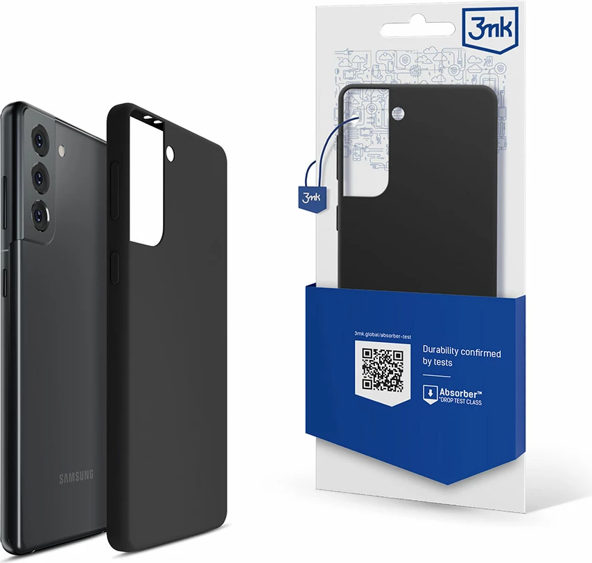 Mbështjellës silikoni 3mk për Samsung Galaxy S21+, i zi