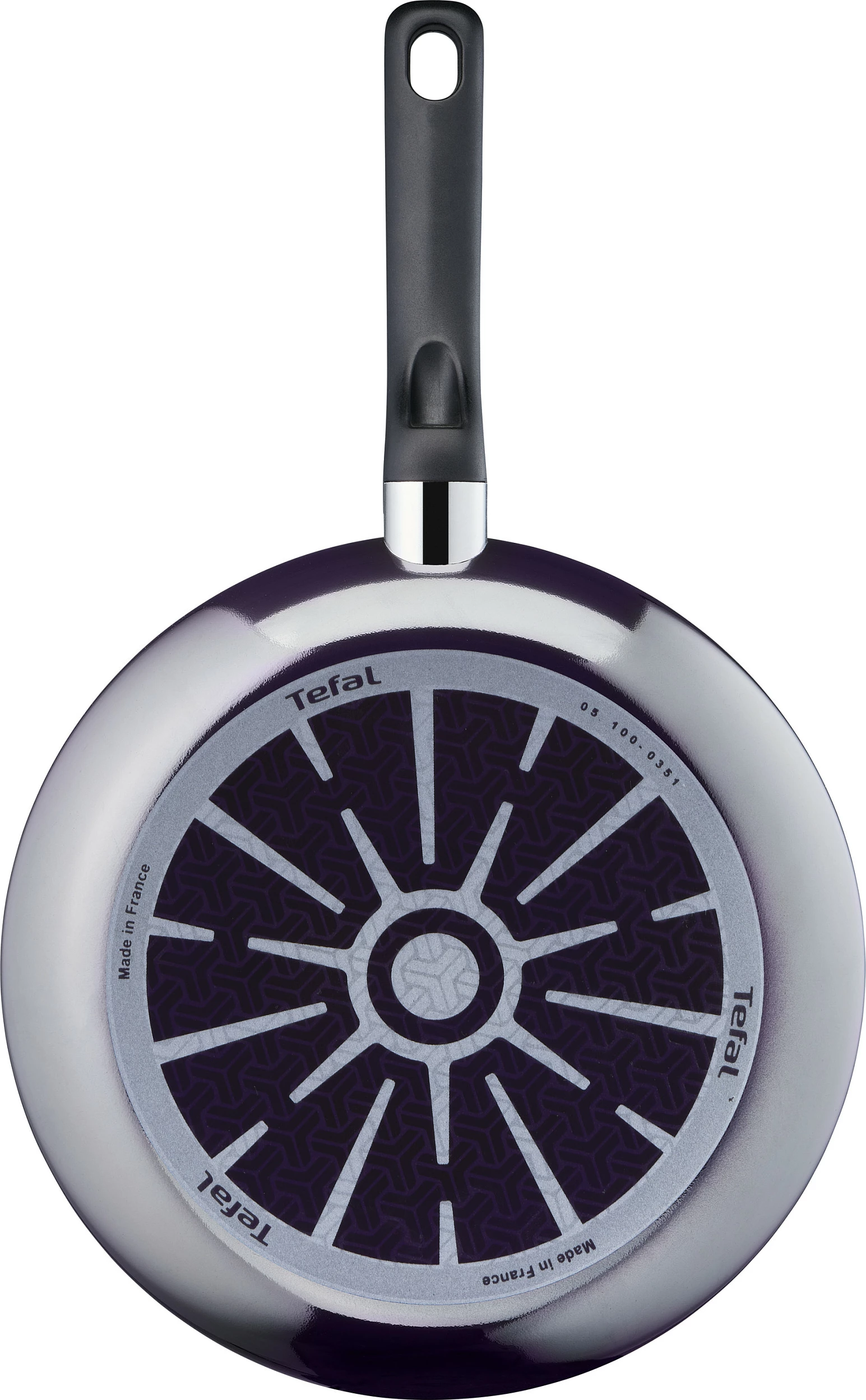 Tigan Tefal Resist 28 cm, veshje titani, Thermo-Spot, i zi