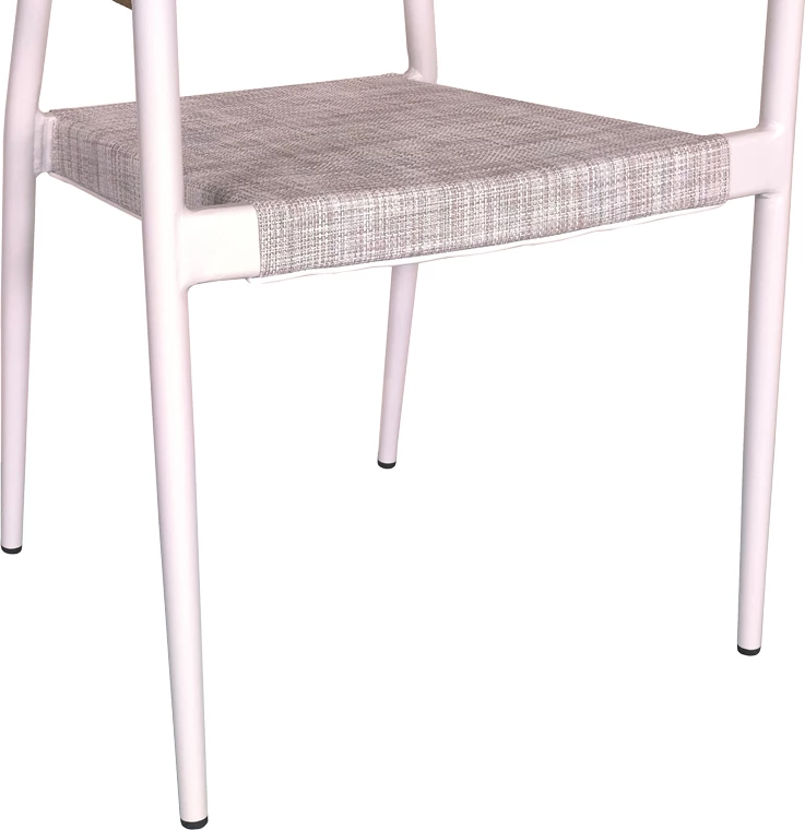 Set tavoline me karrige për terasë Kliton - Elation, alumin, ngjyrë e bardhë/natyrale, 80x80x74cm, 5 copë