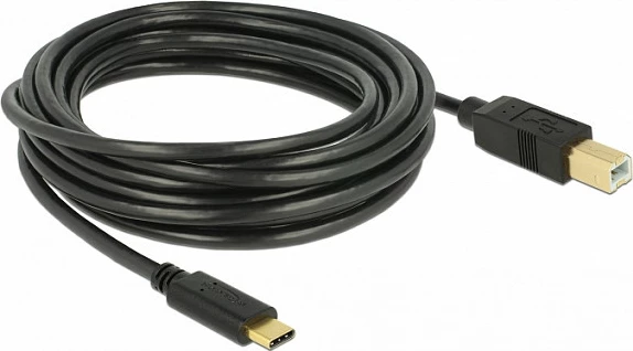 Kabllo USB DeLOCK 83667, USB-C në USB-B, 4 m, USB 2.0, 480 Mbps, 3 A, e zezë