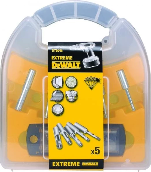Set maje shpimi diamanti për pllaka, DeWalt DT6046, 5/6/7/8/10 mm, set 5 copë