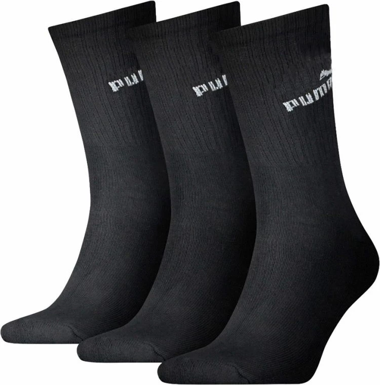 Çorape të gjata Puma 7308 200, të zeza, set prej 3 palë