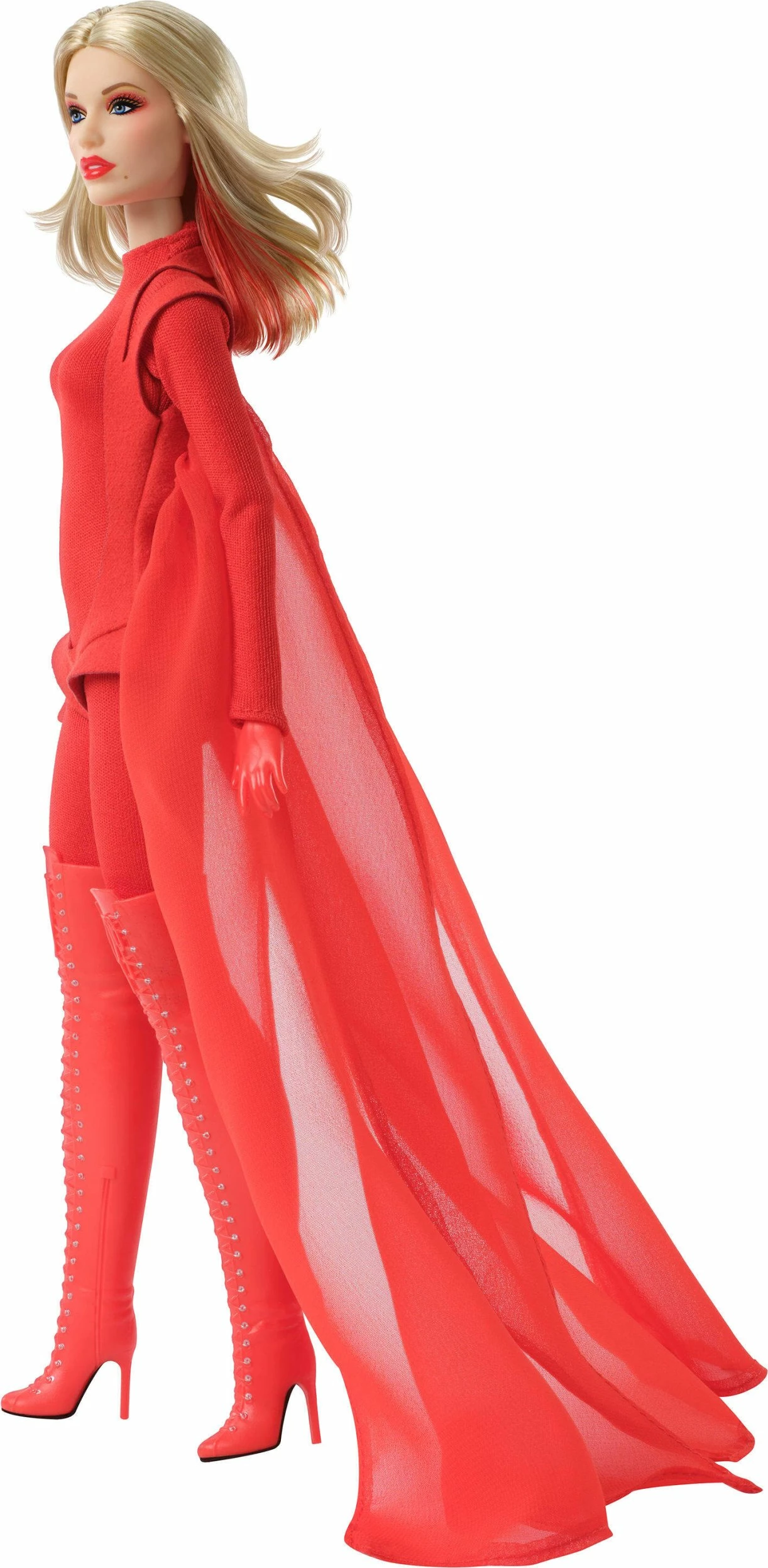 Kukull Barbie Mattel Signature Kylie Minogue JBJ38 koleksionuese, e kuqe, set 1 copë (me mbajtëse dhe certifikatë)