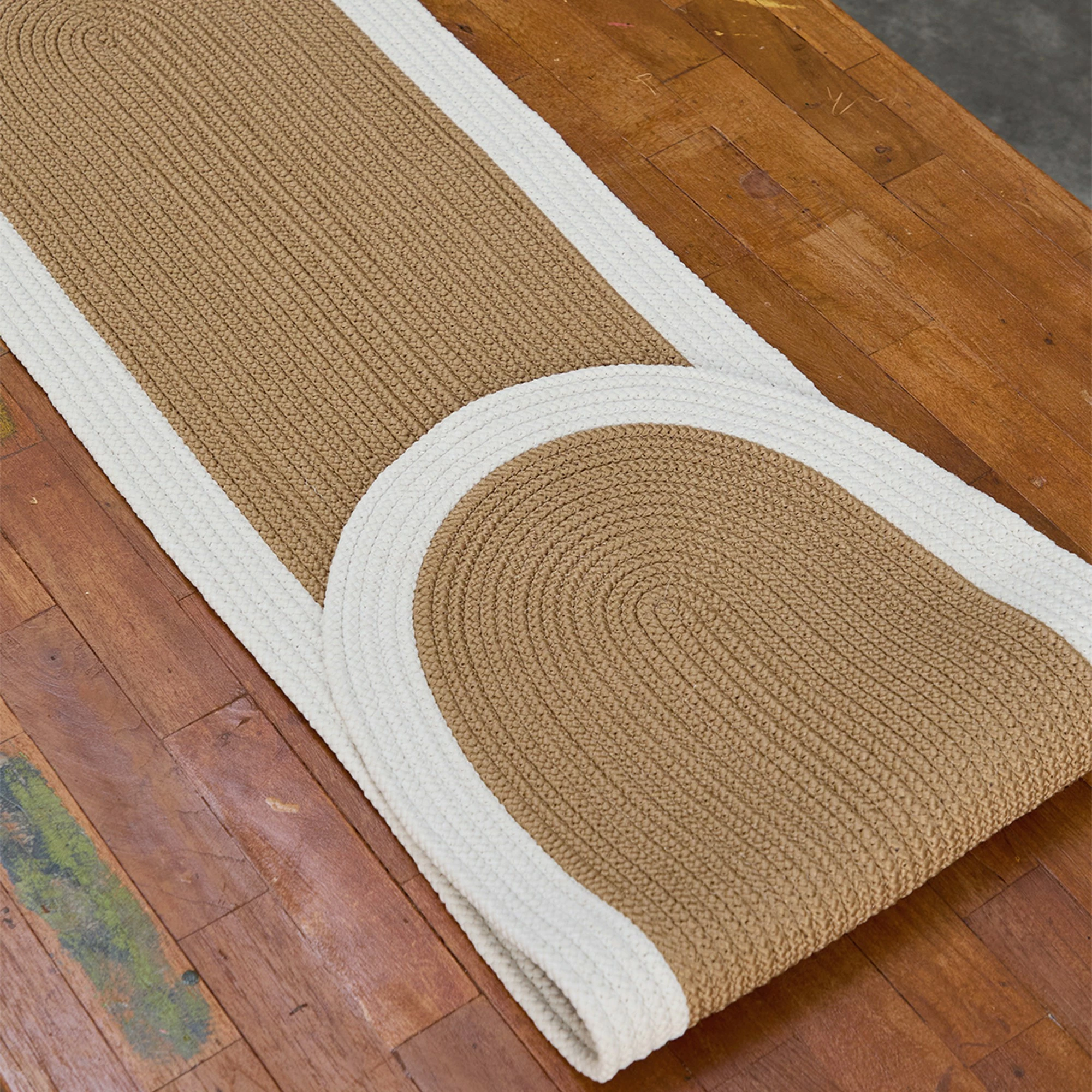Raner jute, ngjyrë kafe dhe e bardhë, Coco24033, 37x136cm