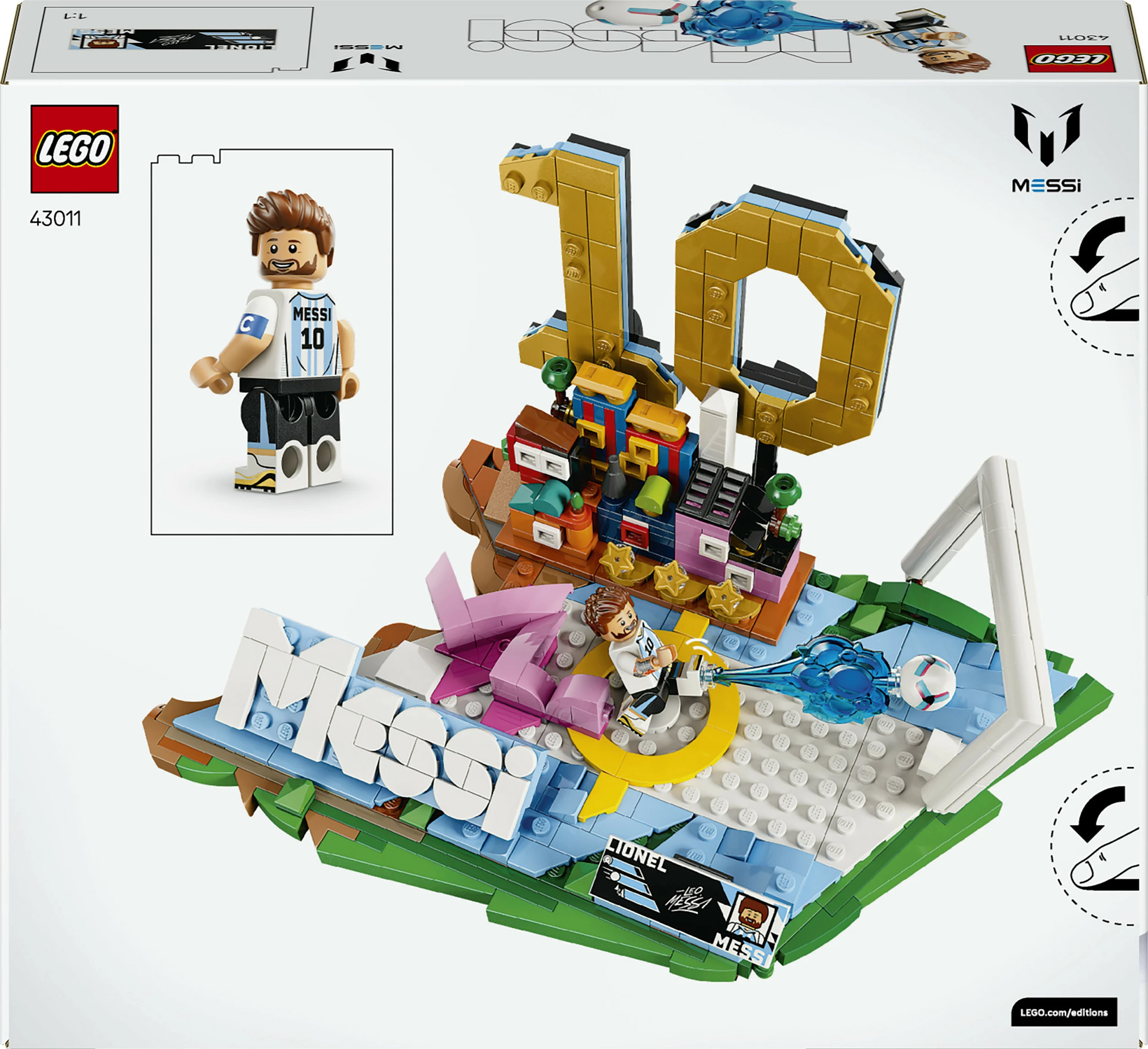 Set ndërtimi LEGO 43011 Lionel Messi Football Highlights, 500 copë, multikolor