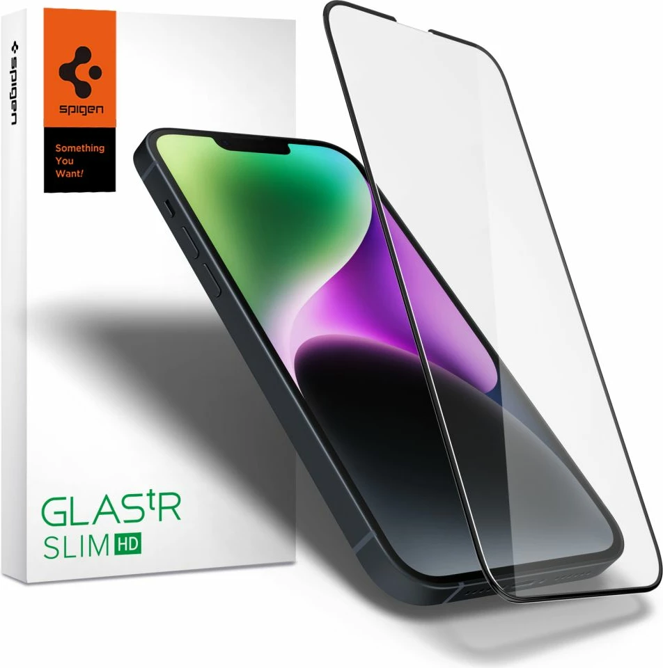 Mbrojtëse ekrani xham i kalitur Spigen Glass FC 0.3 mm 9H për iPhone 13/13 Pro/14/16e/17e, e zezë, set 1 copë + kit instalimi