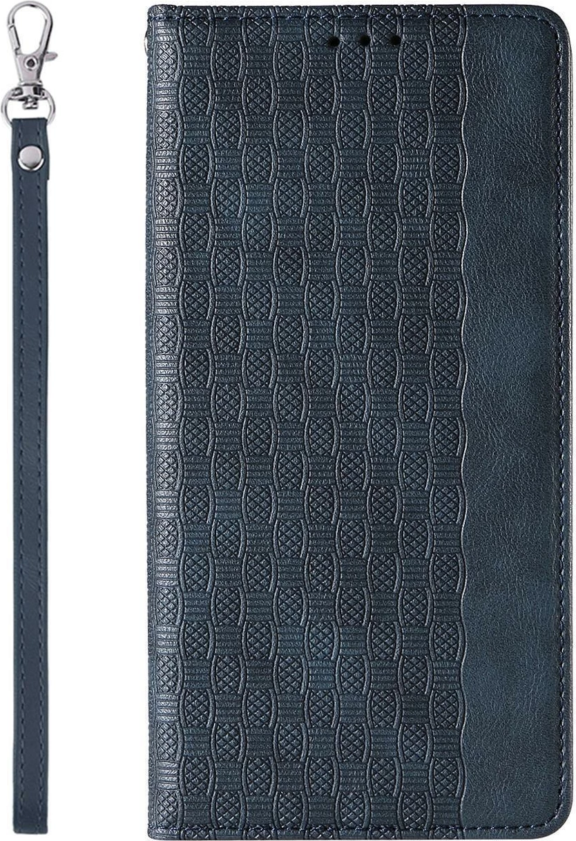 Mbështjellës Hurtel Magnet Strap Case për Samsung Galaxy S23 Ultra, me kapak, portofol, qëndrim, rrip dore, Kaltër