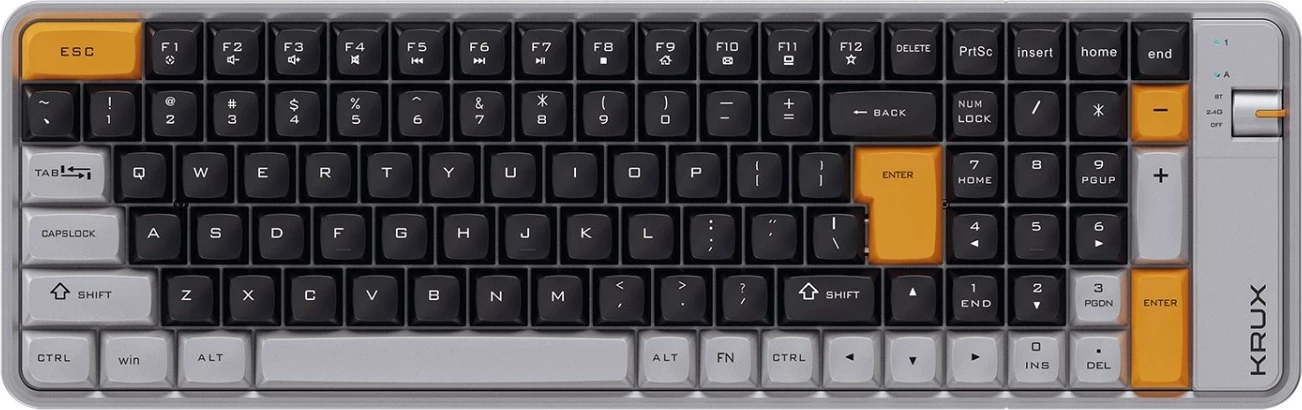 Tastierë Krux Zyro 96% Office Cross, wireless, 100 taste, black-grey