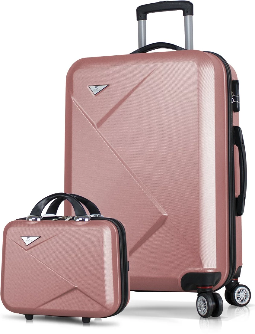 Set valixhesh (2 copë), Zoozie Bags, 8329, ngjyrë rozë e artë