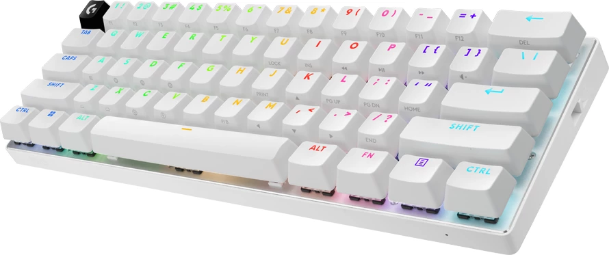 Tastierë gaming pa tela Logitech G PRO X 60 LIGHTSPEED 2.4GHz/BT, tactile switch, US INT'L, e bardhë
