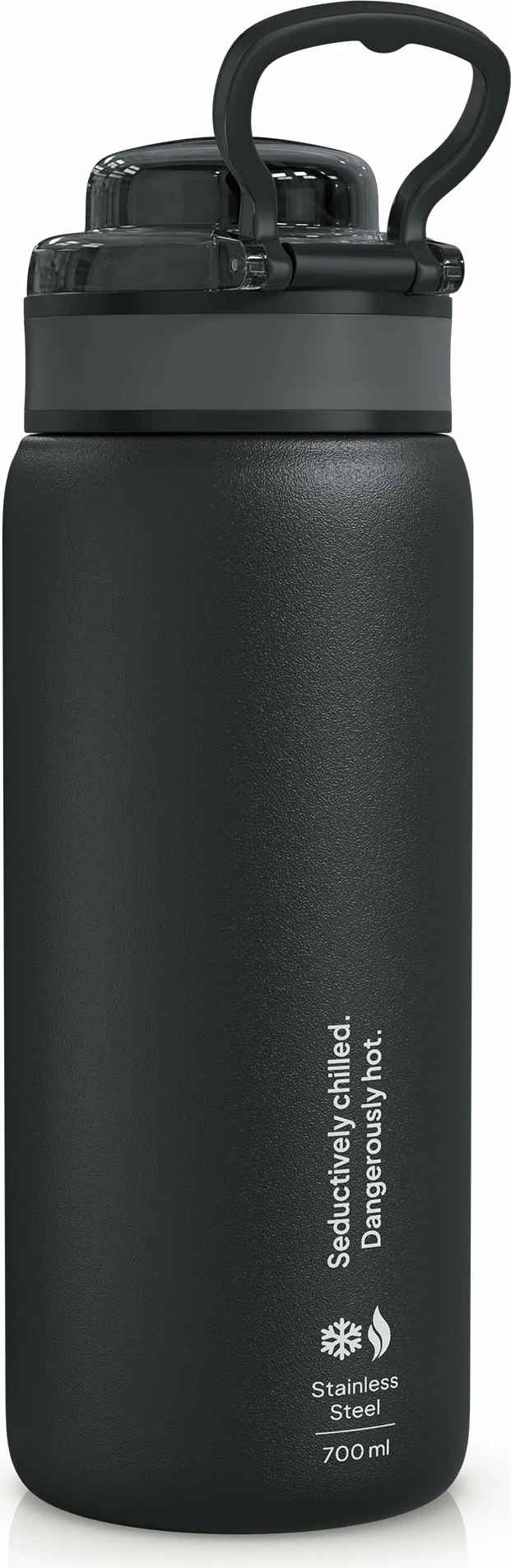 Shishe termike Zipro 700 ml, çelik inox 18/8, kapak me grykë e bllokim, e zezë