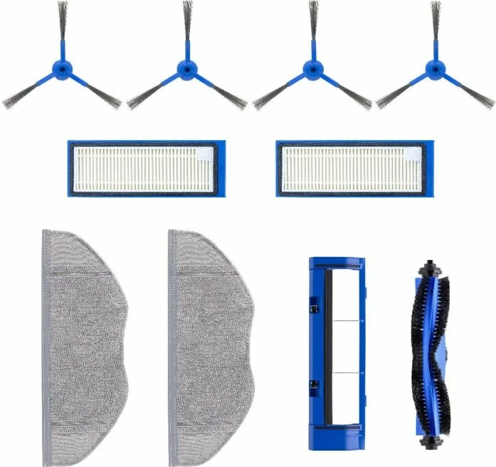 Set aksesorësh Anker Eufy për RoboVac L70, 4x furça anësore + 2x filtra + 2x mopa + 1x pastrues furçe kryesore + 1x furçë kryesore, blu/gri