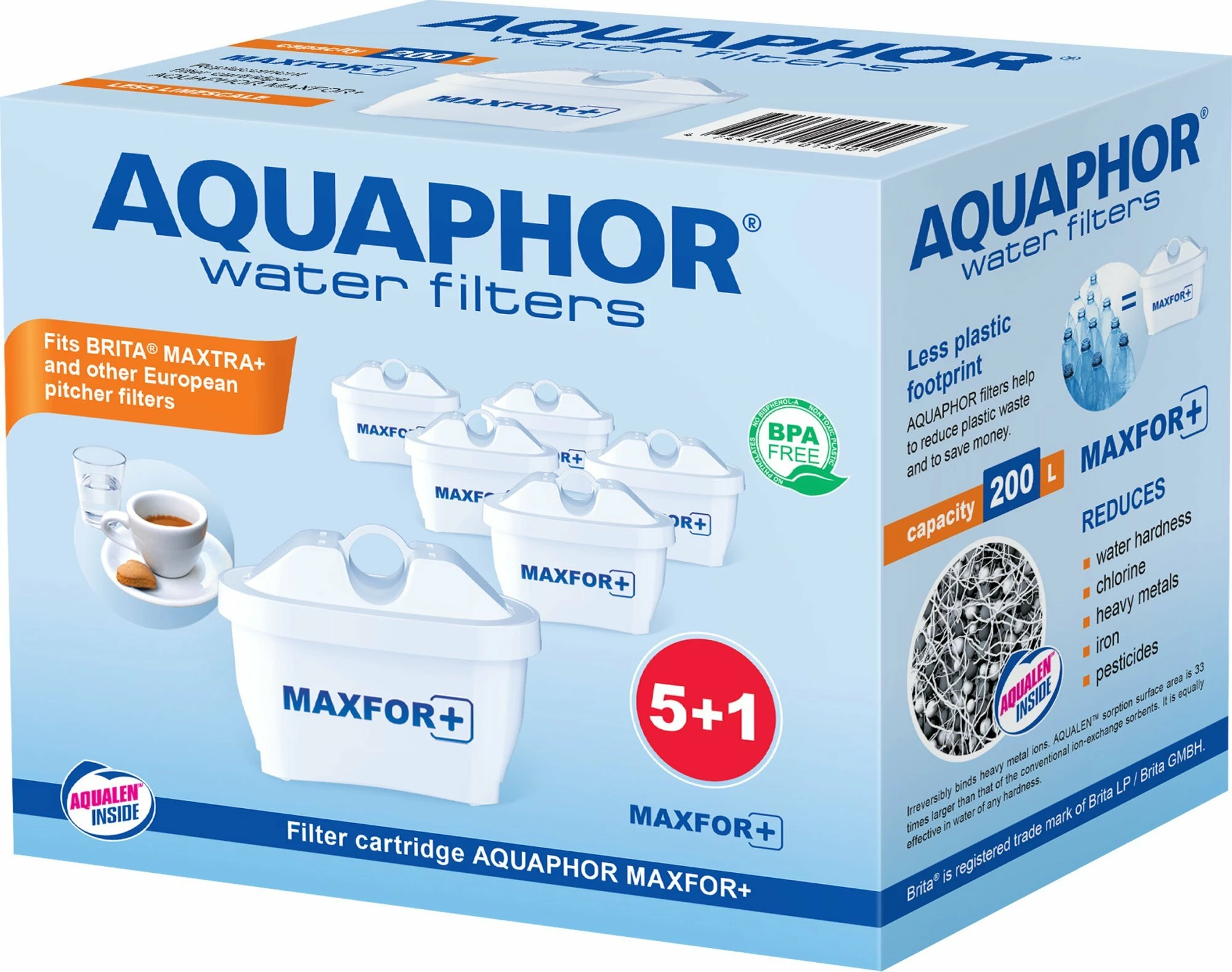Kartushë filtri uji Aquaphor MAXFOR+ 200 L, set 6 copë (5+1)