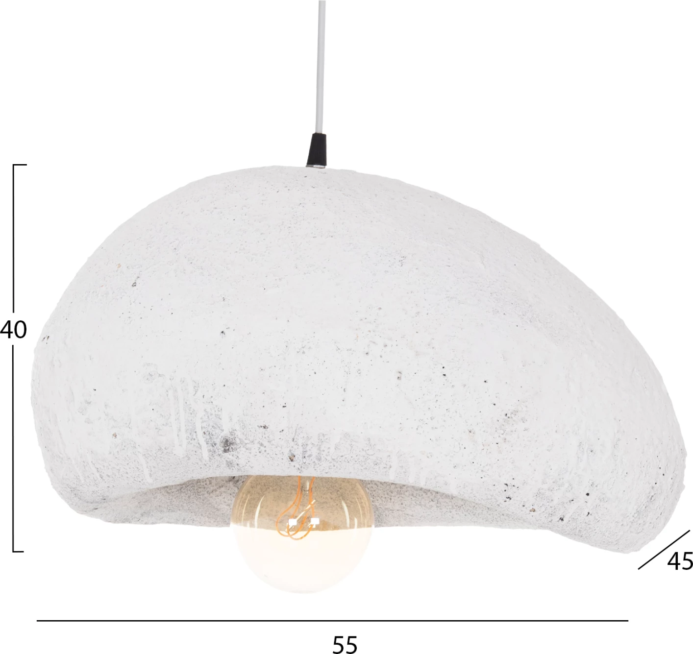 Llambë tavani varëse, pamje guri, e bardhë, STONER (M), FH4418.02, 55x45x40cm