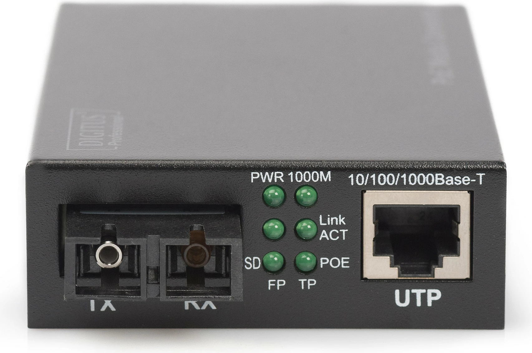 Konvertues media PoE Digitus Gigabit RJ45/SC, Single-Mode, 1000Mbps, i zi