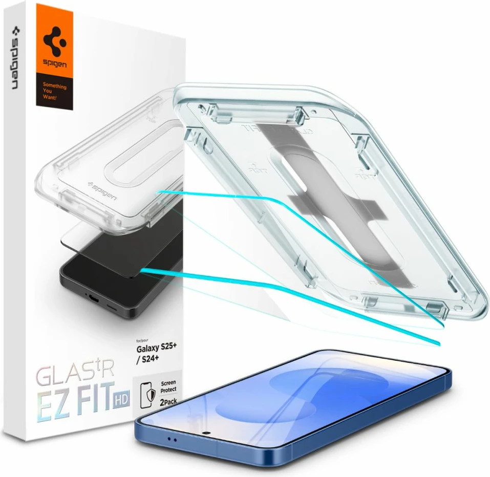 Xham i temperuar Spigen Glas.tR EZ Fit për Samsung Galaxy S24+, 2 copë