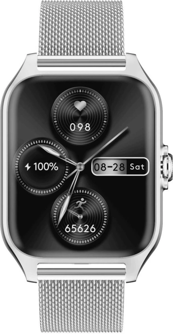 Smartwatch Garett GRC Activity 2, AMOLED 1.77", Bluetooth, Argjendtë, me rrip rezervë
