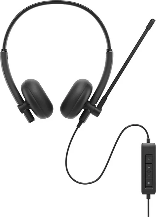Kufje me mikrofon DELL WH125, me kabllo USB-A, binaurale, të zeza