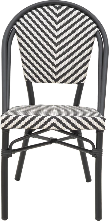 Karrige Uarmin e grumbullueshme, alumini e zezë dhe tekstilene bardhë e zi, 46x57x85cm