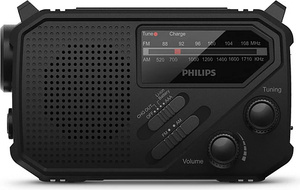 Radio portative Philips TAR1609/00, AM/FM, 1W, USB charging, e zezë