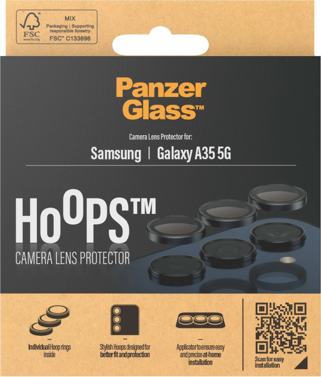 Mbështjellës PanzerGlass për Samsung Galaxy A35 5G, i zi