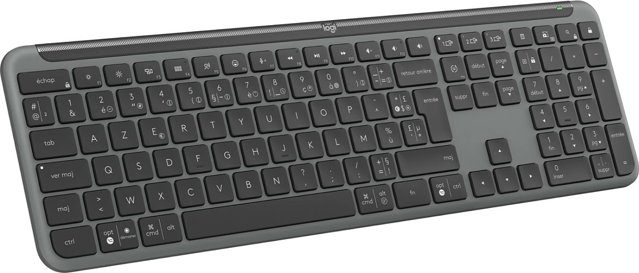 Tastierë Logitech Signature Slim Wireless K950, full-size, wireless, me numpad, gri e errët