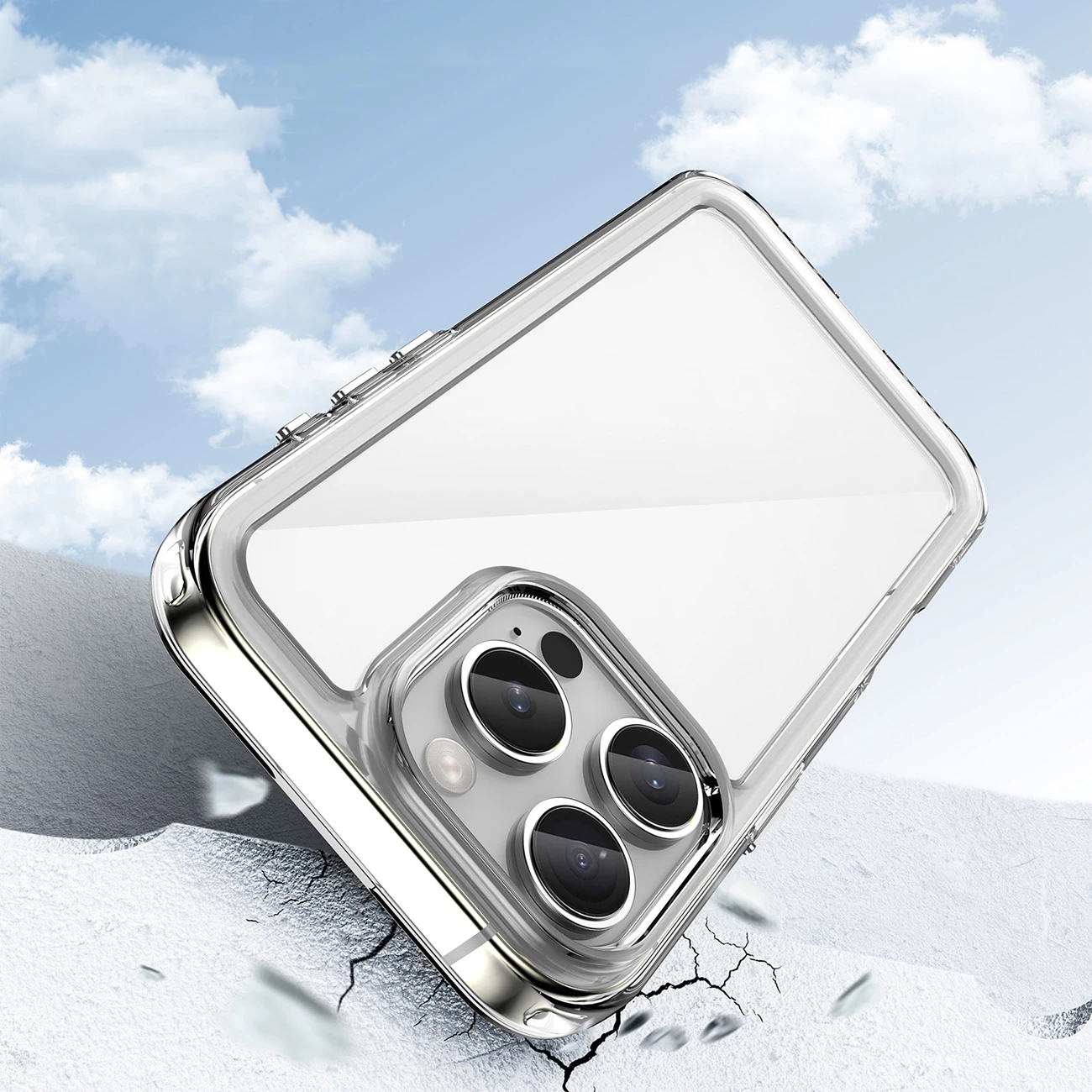 Mbështjellës Hurtel Outer Space Case për iPhone 16e, transparent